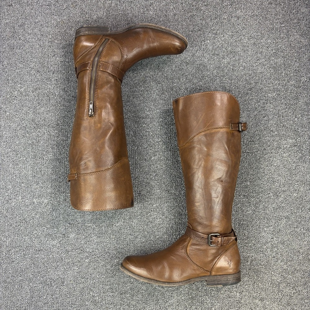 Frye Phillip Women's Size 10 B Brown Leather Tall Riding Harness‎ Boots 3476844